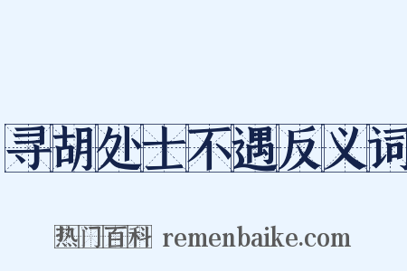寻胡处士不遇反义词是什么意思的图片